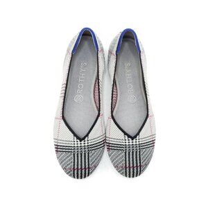 Rothys The Flat Glen Plaid Knit Womens Ballet Flats Retired Shoes Size 9.5